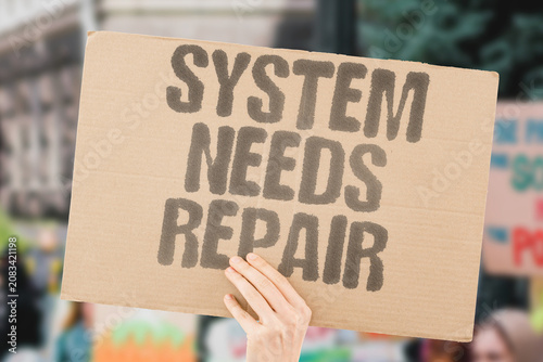 Konstfotografi "System needs repair" Institutions require fundamental change