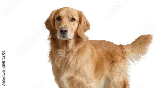 Tableau sur toile Golden Retriever dog standing full body portrait, light golden fur