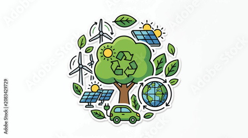 Diverse elements of clean energy and sustainability