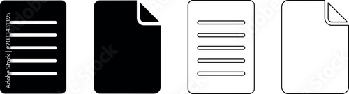 Tablou pe pânză Set of document icons representing different file types and formats