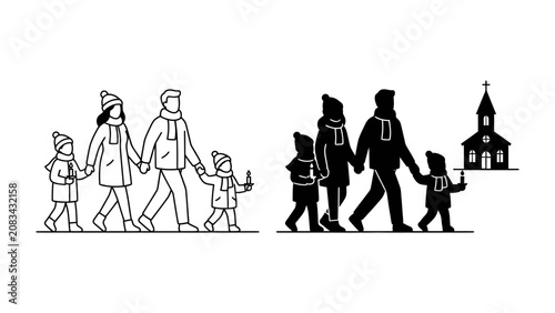 Canvastavla Family going to church