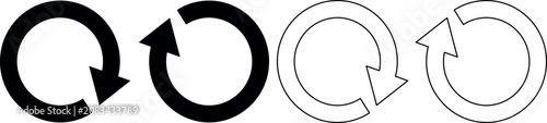Fotografía Set of circular arrow icons representing refresh, reload, and repeat actions