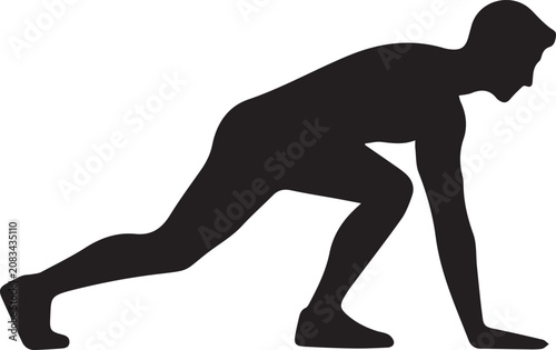 Runner Starting Block Silhouette Sprint Start Track Field Vector Icon
