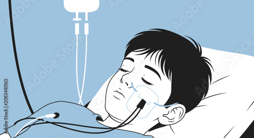 Patient Under Medical Supervision Receiving Treatment, Healthcare, Pediatric Intensive Care