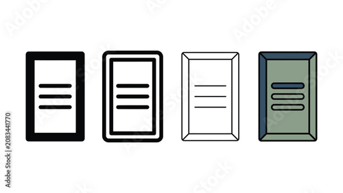 Canvastavla Four diverse icon representations of lockers or compartments displaying three ho