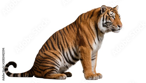 Bild auf Leinwand Bengal tiger sitting profile view