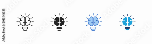 Bild auf Leinwand Set of creative idea icon collection in multiple style