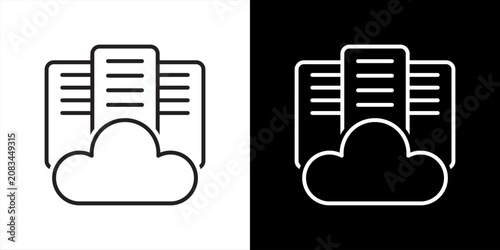 Bild auf Leinwand Web Hosting Icon Sheet Black And White