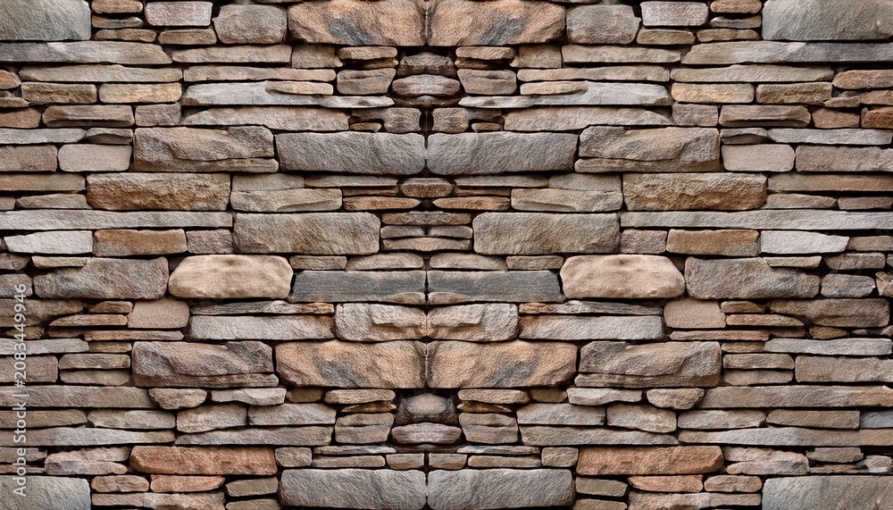 Fototapeta premium seamless pattern of grey brown stone wall texture background rustic design home decor