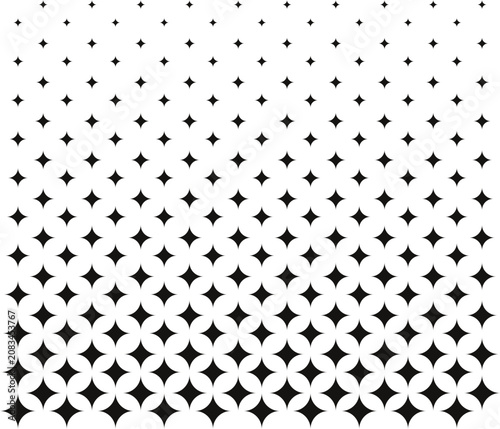 Abstract black halftone star cross pattern background vector