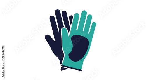 Pair Of Protective Gloves Illustration Depicting Hand Care and Safety Protocol On White