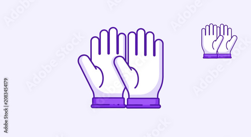 Pair Of Protective Gloves Illustration: Simple Vector Design, Medicine, And Healthcare