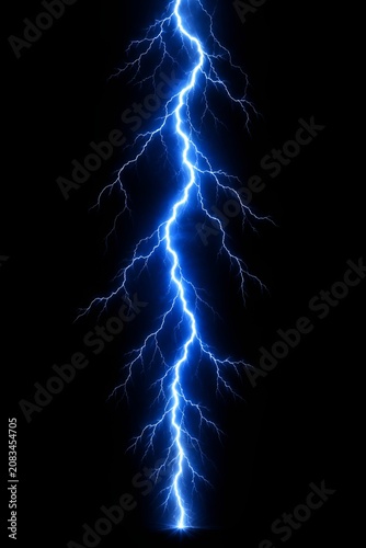 Blue Lightning Bolt Electric Energy