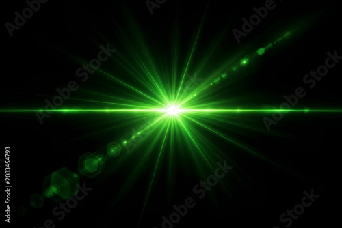Green Starburst Lens Flare Light Effect