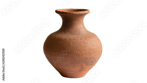 Canvastavla Terracotta amphora with narrow neck and flared rim