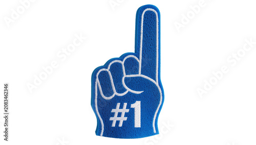 Foto Blue foam finger with white #1 symbol