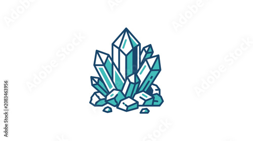 Принти на полотні Blue crystal cluster mineral specimen.
