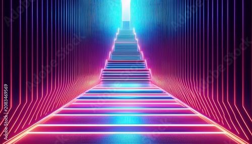 neon stairway to the future