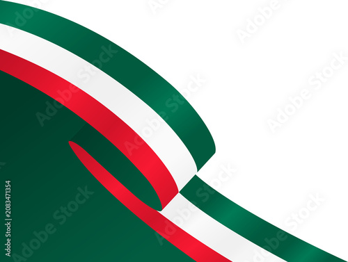 Mexico National Flag Ribbon Corner Border Illustration