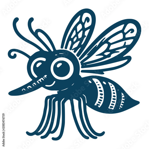 Cute Mosquito Insect Cartoon Illustration