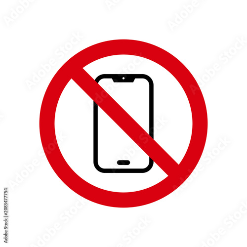 No mobile phone or wireless device allowed sign symbol template