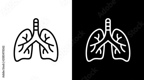 Canvastavla Lungs  White Icon Set Design
