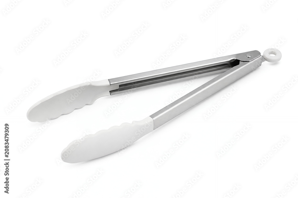 Fototapeta premium Kitchen Tongs Isolated on White Background