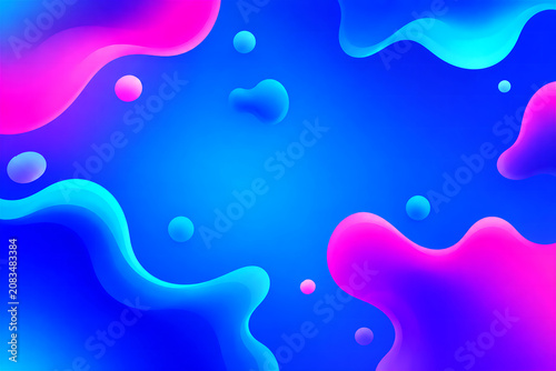 Colorful Liquid Gradient Abstract Background with Organic Shapes