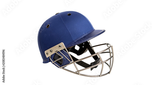 Принти на полотні Blue protective cricket helmet sports headwear gear isolated on a transparent ba