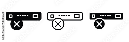 Foto WebWrong password input icon set with cross mark
