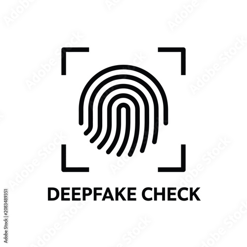 Fotografía Fingerprint within a focus square a black flat icon representing identity verifi