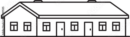 Tableau sur toile Barracks building outline icon with editable stroke