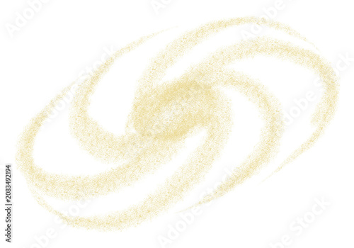 Nebula watercolor illustration. Soft golden galaxy swirl isolated on background. Celestial cosmic element for astronomy themes, fantasy artwork and space inspired designs.