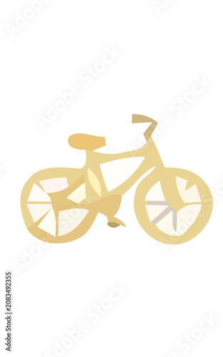 Minimalist Pale Gold Bicycle Illustration Featuring Simple Geometric Lines for Modern Graphic Design Projects and Eco Friendly Transportation Concepts
