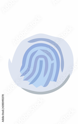 Stylized Blue Fingerprint Icon for Biometric Identification and Digital Security Concept Illustration