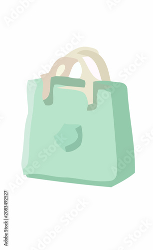 Mint green handbag fashion shopping bag illustration on white background
