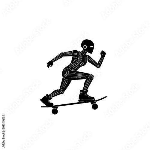 Skeleton Skateboard Rider Vector Illustration