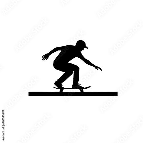 Skateboard Rider Action Silhouette Vector