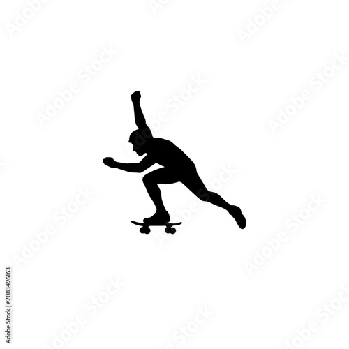 Skateboard Trick Athlete Silhouette Vector Illustration