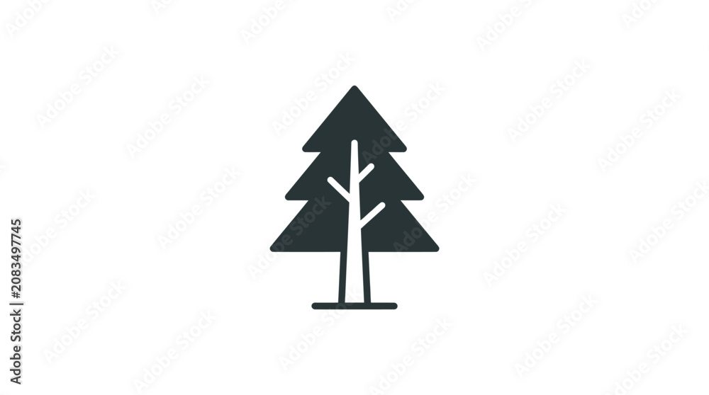 Fototapeta premium Simple Evergreen Tree Icon Graphic.