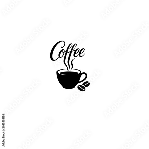 Coffee Cup Typography Logo Vector Design