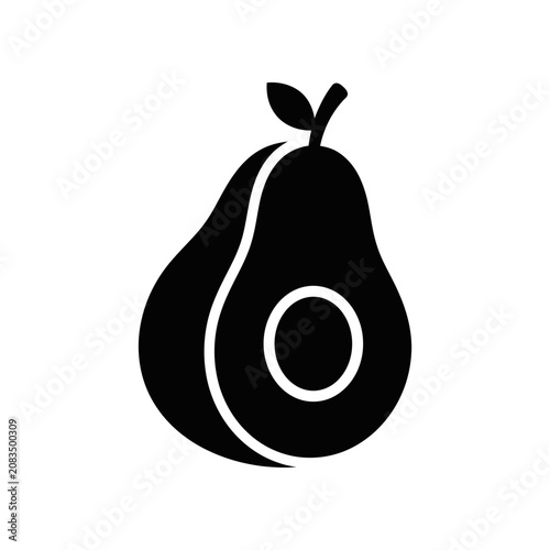 Foto Avocado Silhouette Icon - Healthy Food Symbol