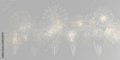 Bild auf Leinwand Golden pyrotechnic fireworks burst with sparkling celebration explosions glowing
