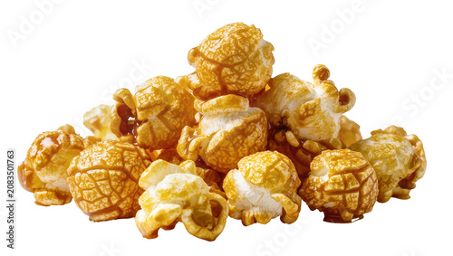 Tableau sur toile Caramel popcorn heap with crunchy texture