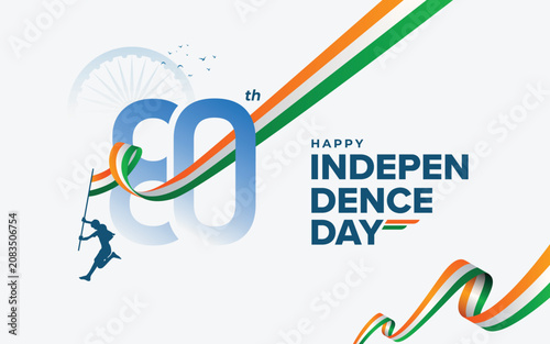 80th Celebration India Independence Day Background Design Template