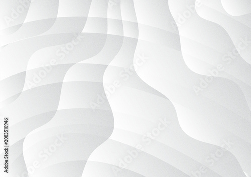Abstract White and Gray Wavy Lines Background with Subtle Grain Texture