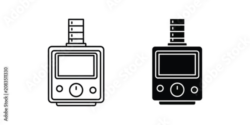 Obraz na plátne Portable light meter set featuring outline and solid black styles for exposure m