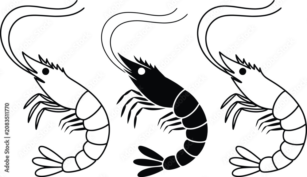 Fototapeta premium Three cartoon crabs walking side by side