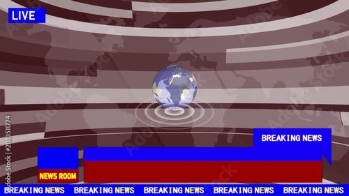 Broadcast news earth globe opening Intro title animation