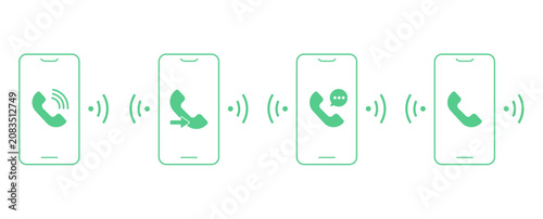 Cuadro en lienzo Ringing phone icon set